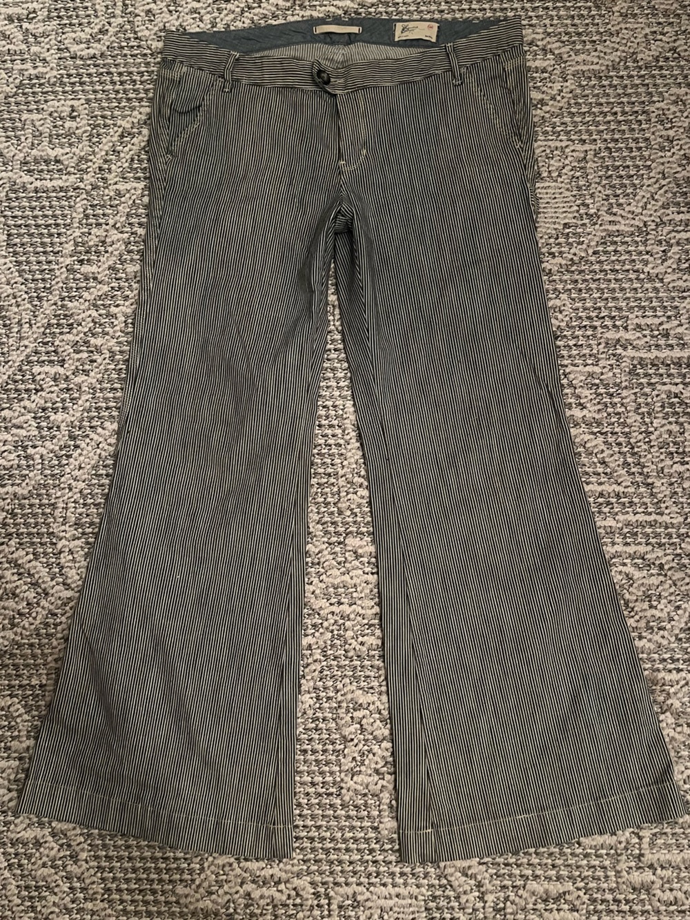 Vintage GAP Y2K Railroad Stripe Cargo Pants Wide Leg Utility Size 14